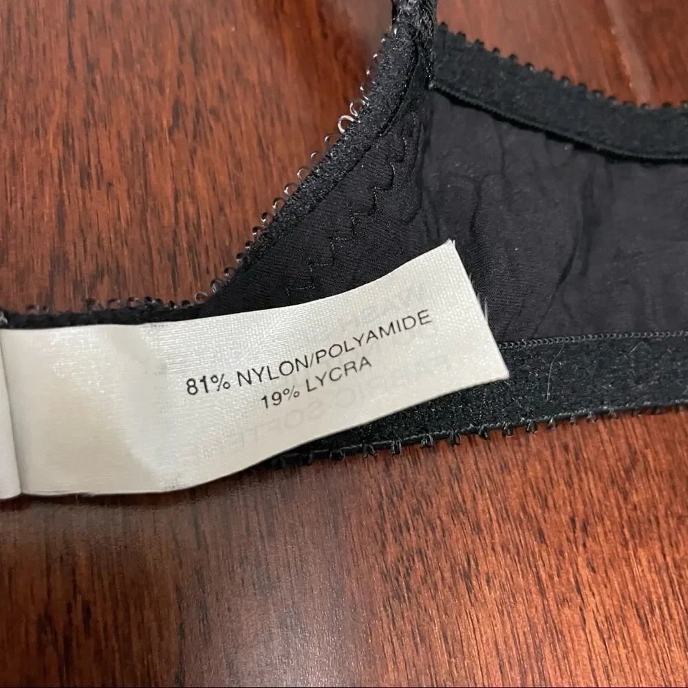 Gossard Black Lace Embroidered Floral Bra Size 34B